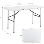 4ft Heavy Duty Plastic Folding Table | Steel Frame | UV Resistant | White