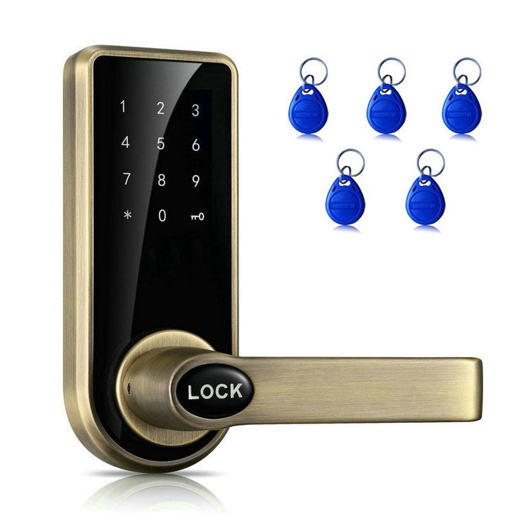 Password + Key + Sensor Card Zinc Alloy Red Bronze Electronic Door Lock Touch Screen Electronic Code Lock, OS8818-QGT Bronze OS8818-QGT Bronze ACS0016QT