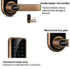 Password + Key + Sensor Card Zinc Alloy Red Bronze Electronic Door Lock Touch Screen Electronic Code Lock, OS8818-QGT Bronze