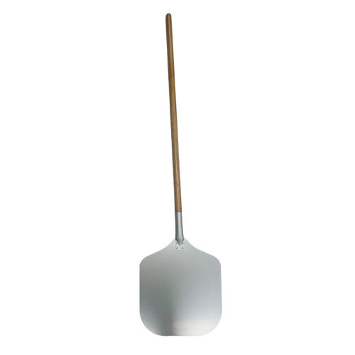 12" Aluminium Pizza Peel with Wooden Handle - Overall Length 35 Inches