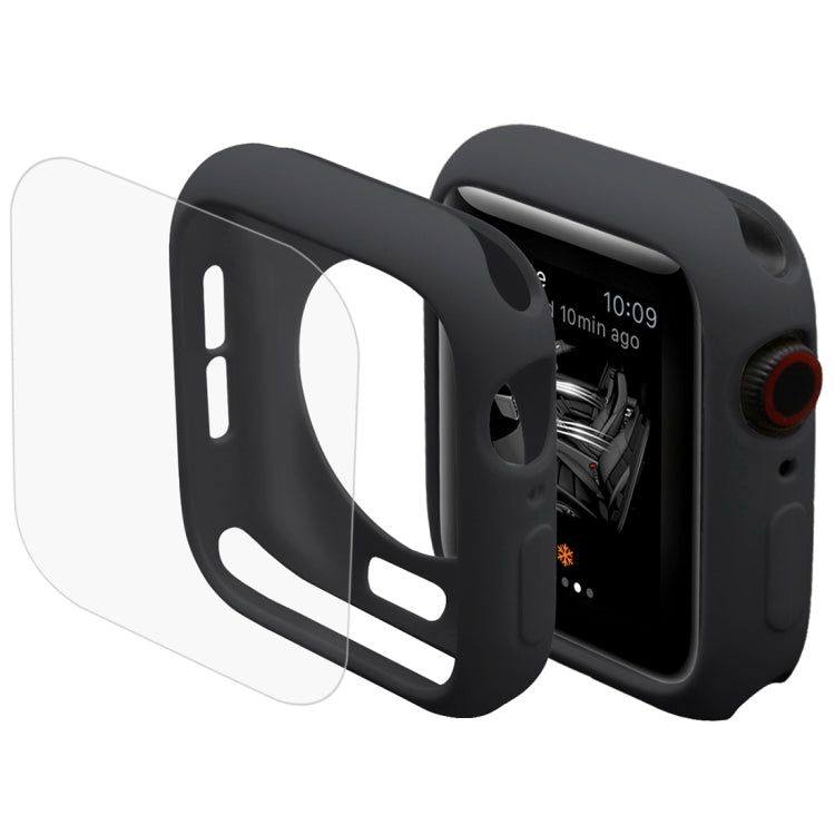 ENKAY Hat-Prince 2 in 1 TPU Semi-clad Protective Shell + 3D Full Screen PET Curved Heat Bending HD Screen Protector For Apple Watch Series 6 / 5 / 4 / Watch SE 44mm, For Apple Watch Series 6 / 5 / 4 / Watch SE 44mm For Apple Watch Series 6 5 4 Watch SE 44mm Black