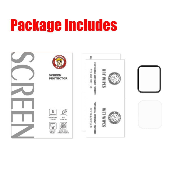 2 PCS ENKAY Hat-Prince 3D Full Screen PET + 3D Full Screen Electroplating PET Curved Heat Bending HD Screen Protector For Apple Watch Series 6 / 5 / 4 / Watch SE 44mm, For Apple Watch Series 6 / 5 / 4 / Watch SE 44mm