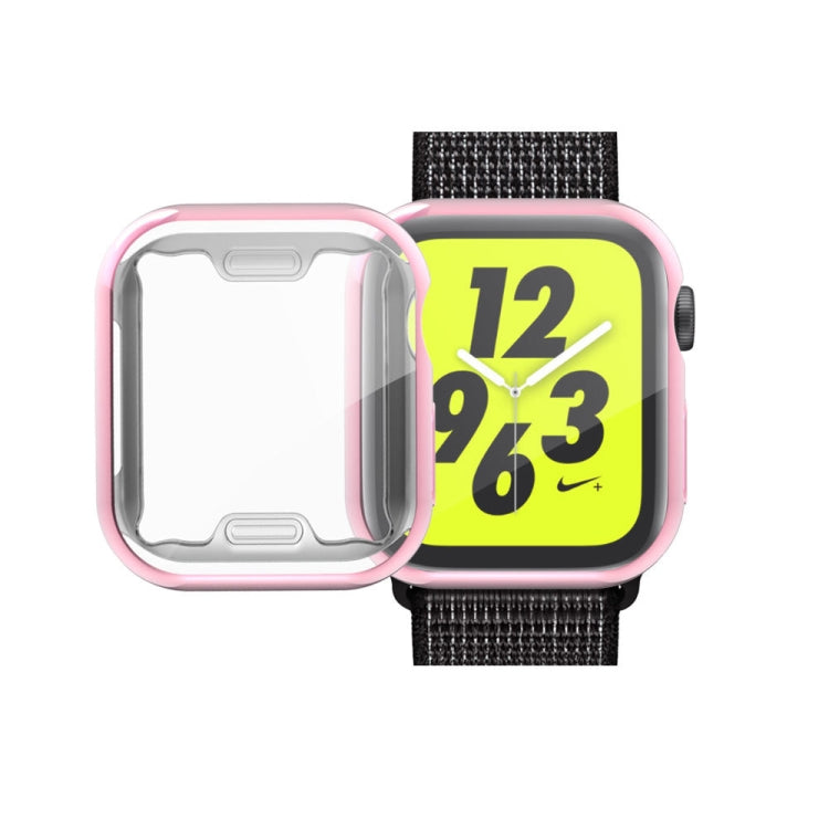 Full Coverage Plating TPU Case For Apple Watch Series 6 / 5 / 4 / Watch SE 40mm – TPU, For Apple Watch Series 6 / 5 / 4 / Watch SE 40mm, For Series 5 & 4 40mm For Series 5 & 4 40mm Pink