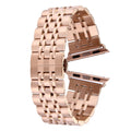 Hidden Butterfly Buckle 7 Beads Stainless Steel Watch Band For Apple Watch 42mm(Silver Gold), 20mm Women 20mm Women Rose Gold
