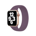 For Apple Watch Ultra 49mm&Watch Ultra 2 49mm / Series 10 46mm / 9&8&7 45mm / SE 3&SE 2&6&SE&5&4 44mm / 3&2&1 42mm Solid Color Elastic Silicone Watch Band, Size:S 130mm Crimson Cherry