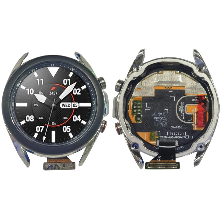 LCD Screen and Digitizer Full Assembly With Frame for Samsung Galaxy Watch3 SM-R850/R855 Silver