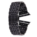 22mm Men Hidden Butterfly Buckle 7 Beads Stainless Steel Watch Band For Apple Watch 42mm, 22mm Men 22mm Men Black