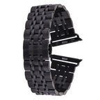 22mm Men Hidden Butterfly Buckle 7 Beads Stainless Steel Watch Band For Apple Watch 42mm, 22mm Men 22mm Men Black
