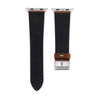 For Apple Watch Series 10 42mm / 9&8&7 41mm / SE 3&SE 2&6&SE&5&4 40mm / 3&2&1 38mm Simple Fashion Genuine Leather Hole Pattern Watch Band, 38mm