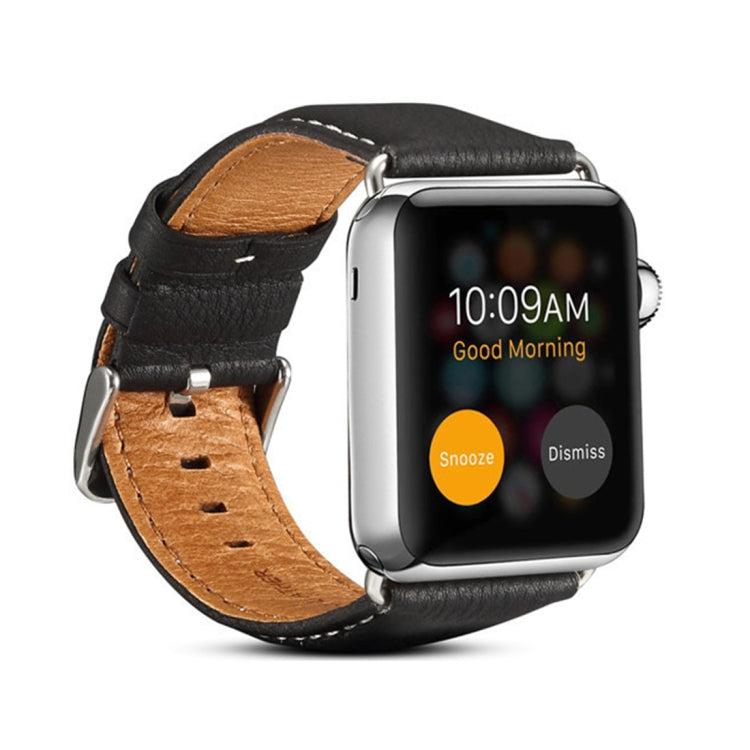 Denior Environmental Luxury Car Watch Leather Watch Band for Apple Watch Ultra 49mm&Watch Ultra 2 49mm / Series 10 46mm / 9&8&7 45mm / SE 3&SE 2&6&SE&5&4 44mm / 3&2&1 42mm Black