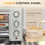 Mini Oven 21L Electric Grill w/ Adjustable Temp 1400W, Silver Tone