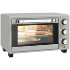 Mini Oven 21L Electric Grill w/ Adjustable Temp 1400W, Silver Tone