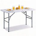 4ft Heavy Duty Plastic Folding Table | Steel Frame | UV Resistant | White WHITE UNITED KINGDOM