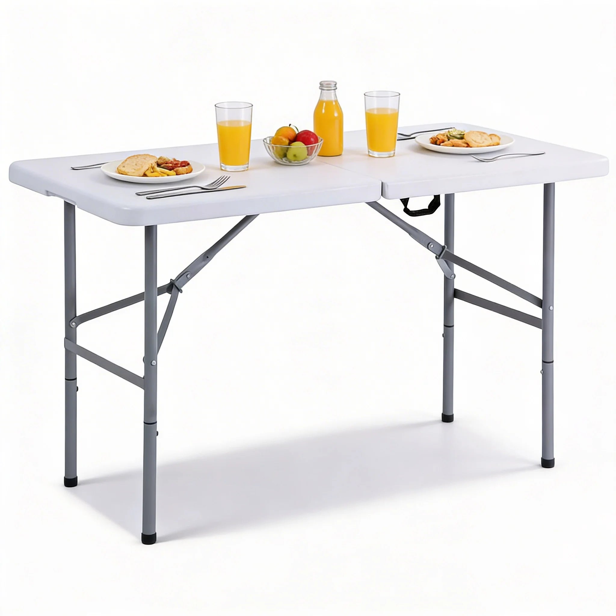 4ft Heavy Duty Plastic Folding Table | Steel Frame | UV Resistant | White WHITE UNITED KINGDOM