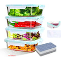 Borosilicate Glass Food Storage Containers with Snap-Lock Lids – BPA-Free, Microwave & Dishwasher Safe, Stackable, Available in 2, 4 & 6-Pack Clear United Kingdom