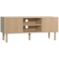 TV Stand Cabinet for TVs up to 50" with Sliding Doors, Natural