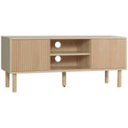 TV Stand Cabinet for TVs up to 50" with Sliding Doors, Natural