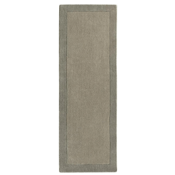 Bordered Taupe Wool Rug 67X200 cm