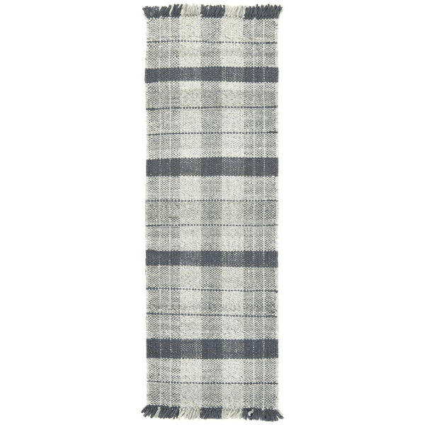 Highland Navy Checkered Rug 67X200 cm