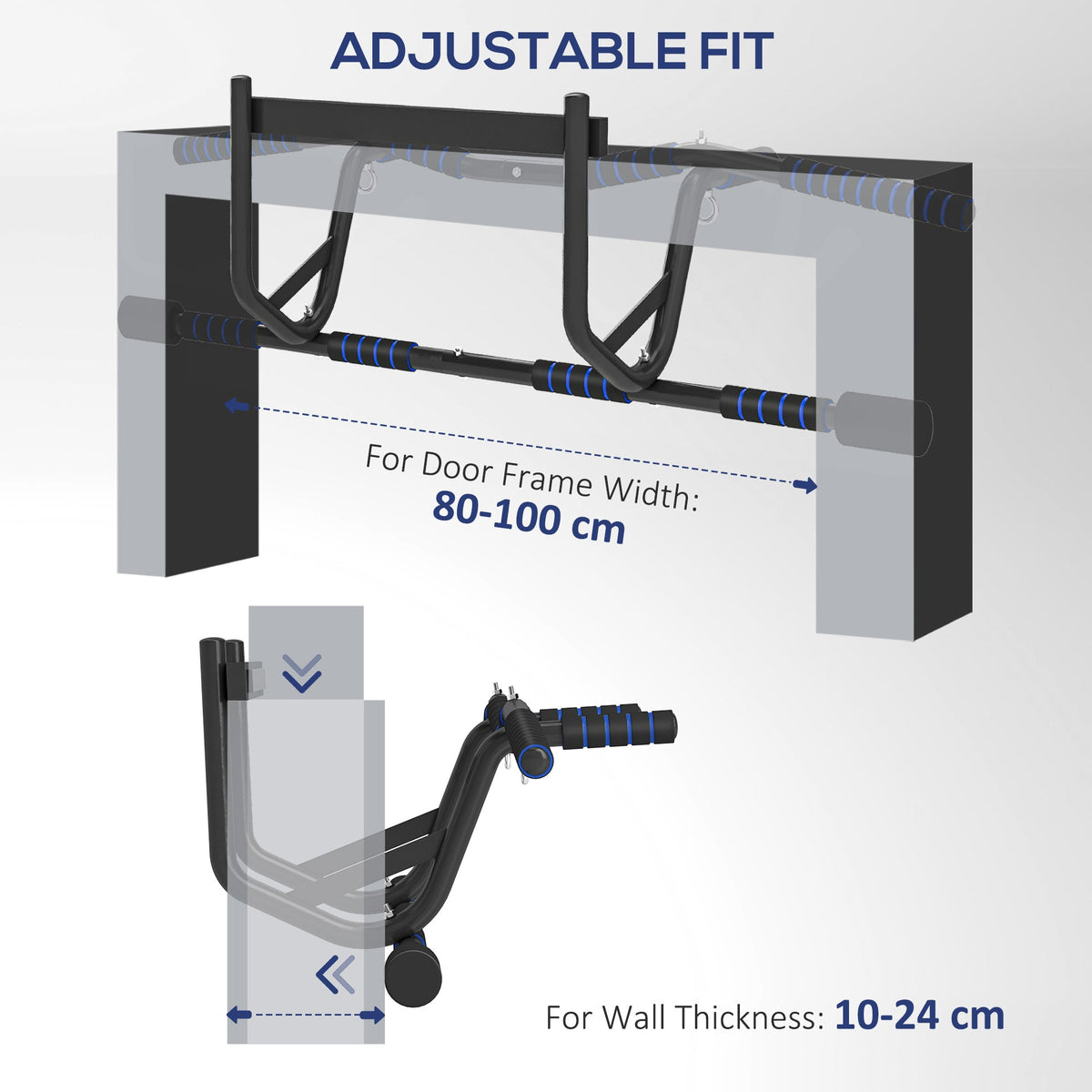 Multi-Grip Pull Up Bar, Chin Up Bar Doorway with Non-Slip Grips