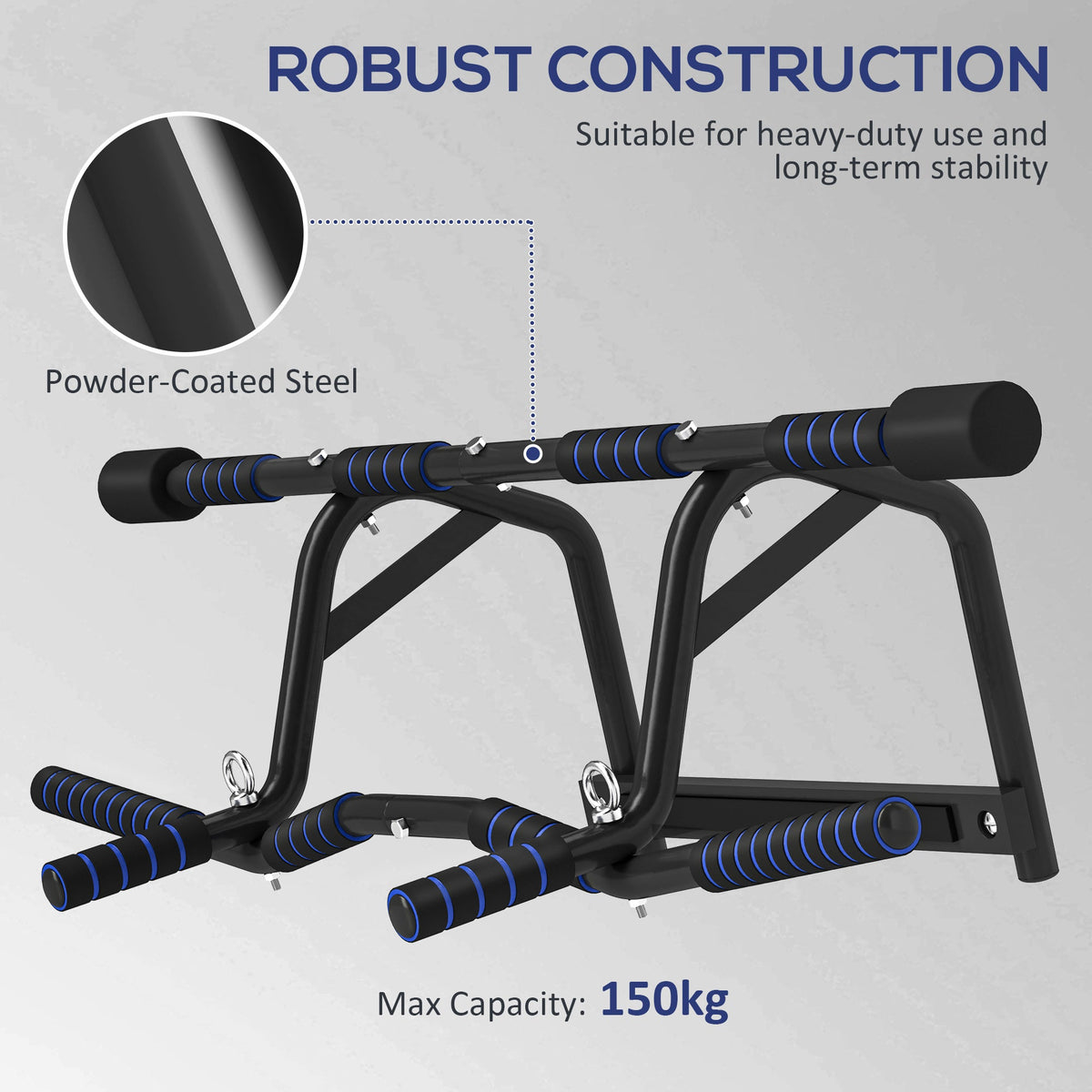 Multi-Grip Pull Up Bar, Chin Up Bar Doorway with Non-Slip Grips