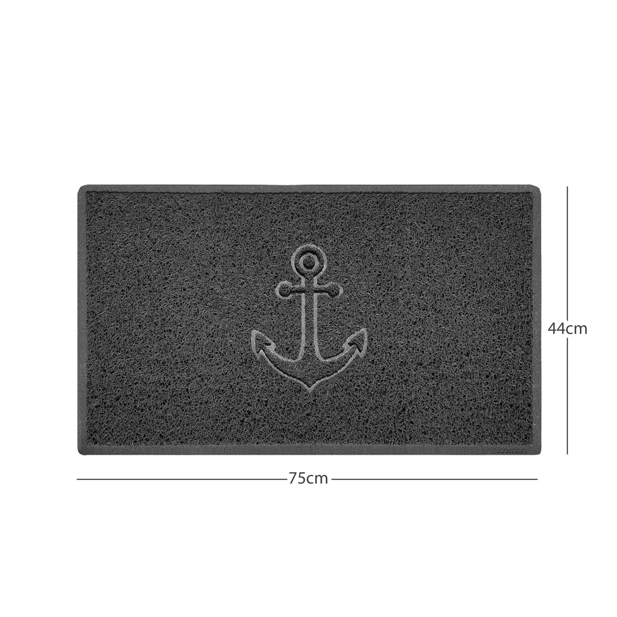 "Anchors Away" Grey Spaghetti Door Mat Dark Grey 75cm x 44cm