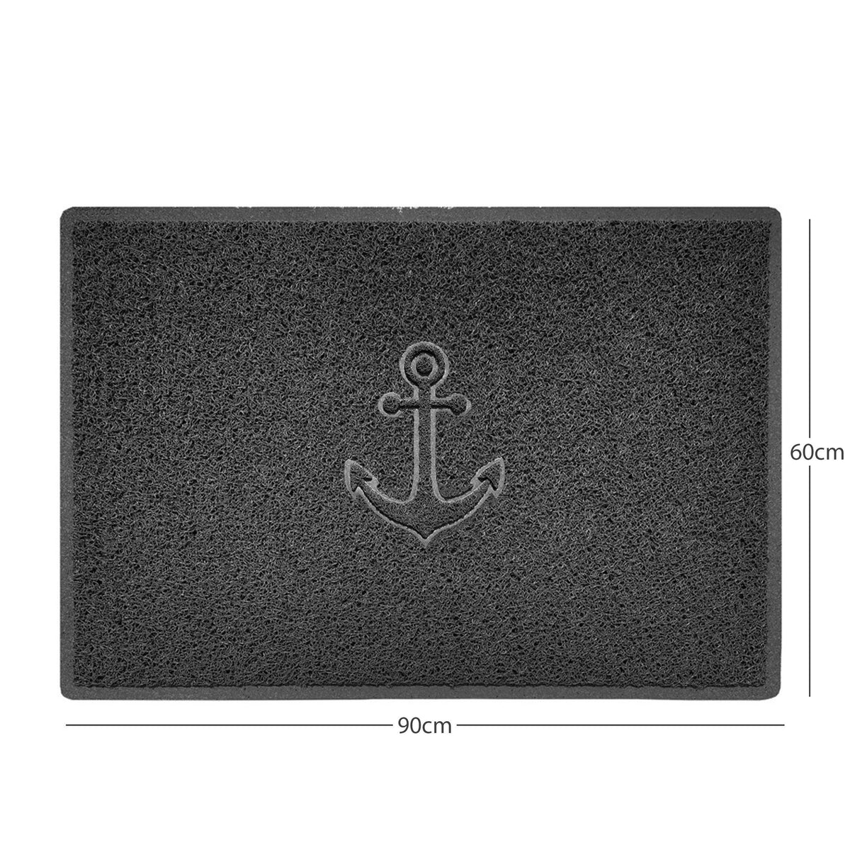 "Anchors Away" Grey Spaghetti Door Mat Dark Grey 90cm x 60cm