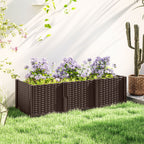 Plastic Planter Box Kit, Modular Raised Bed for Flowers, Herbs