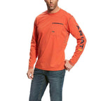 Ariat Rebar Logo Long Sleeve T-Shirt VOLCANIC FIRE