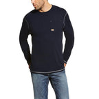 Ariat Rebar Long Sleeved Work T-Shirt Navy Blue