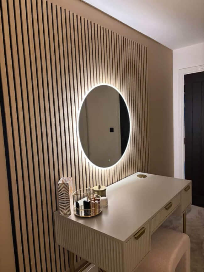 Round Wall Mounted LED Mirror 80cm