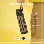 Leak Proof Slim Water Bottle, Recyclon, Gamer, 500ml (18oz)