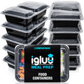 2-Compartment Reusable Containers with Airtight Lids 887ml 30 Pack