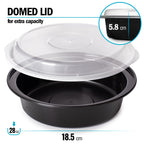 Round Reusable Containers with Airtight Lids - 828ml