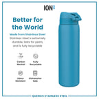 Leak Proof 1 Litre Water Bottle, Stainless Steel, Blue, 1L