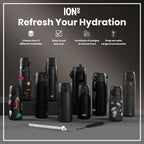 Leak Proof 1 Litre Thermal Water Bottle, Insulated, Black, 1L