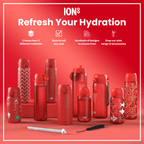 Leak Proof Slim Water Bottle, Stainless Steel, Red, 600ml (20oz)