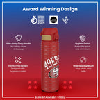 Leak Proof NFL Water Bottle, Stainless Steel, San Francisco 49ers, 600ml (20oz)