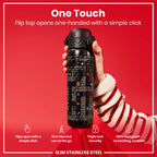 Leak Proof Slim Water Bottle, Stainless Steel, Gamer, 600ml (20oz)