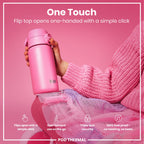 Leak Proof Thermal Steel Water Bottle, Insulated, Rose Bloom, 320ml (11oz)