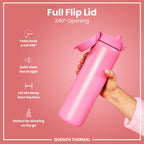 Leak Proof 1 Litre Thermal Water Bottle, Insulated, Rose Bloom, 1L
