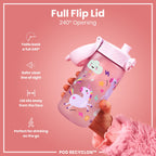 Leak Proof Kids Water Bottle, Recyclon, Unicorns, 350ml (12oz)