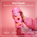 Leak Proof Kids Water Bottle, Stainless Steel, Ice Creams, 400ml (13oz)