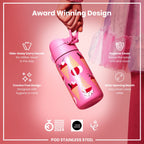 Leak Proof Kids Water Bottle, Stainless Steel, Ice Creams, 400ml (13oz)