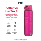 Leak Proof 1 litre Water Bottle, Recyclon, Pink, 1L
