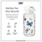 Leak Proof Kids Water Bottle, Recyclon, Butterflies, 350ml (12oz)