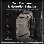 Leak Proof 1 litre Water Bottle, Recyclon, Black, 1L