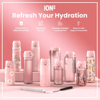 Leak Proof Slim Water Bottle, Stainless Steel, Ash Rose, 600ml (20oz)