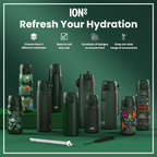 Leak Proof Slim Water Bottle, Stainless Steel, Dark Green, 600ml (20oz)