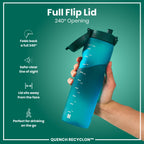 Leak Proof 1 litre Water Bottle, Recyclon, Aqua, 1L